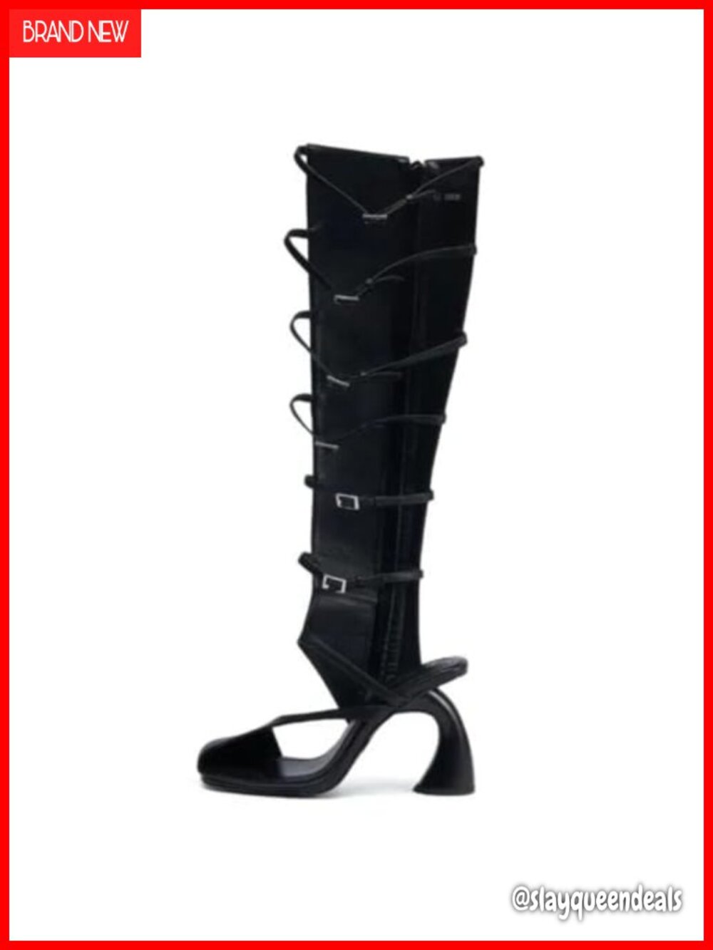 Faux Leather Square Toe Side Zip Heeled Sandals